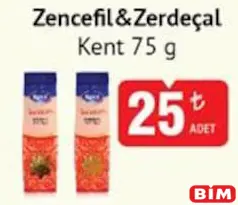 KENT ZENCEFİL&ZERDEÇAL 75 G fiyat ve kampanya bilgisi